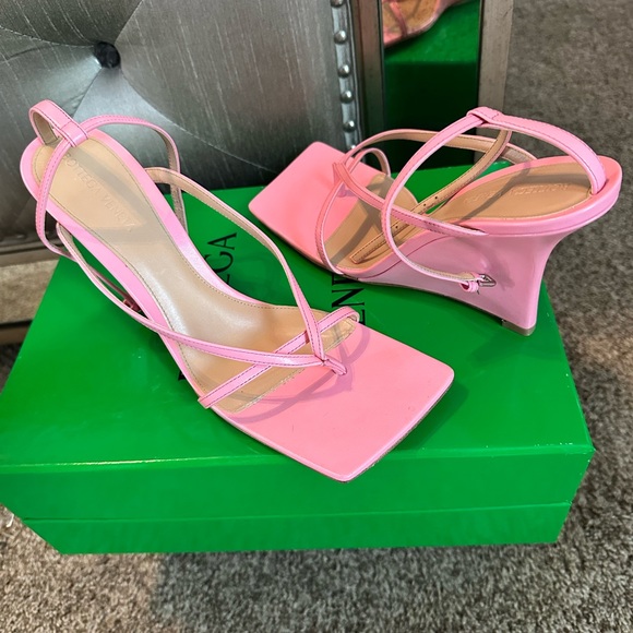 Bottega Veneta Stretch Multistrap Wedge Sandal - Picture 2 of 5